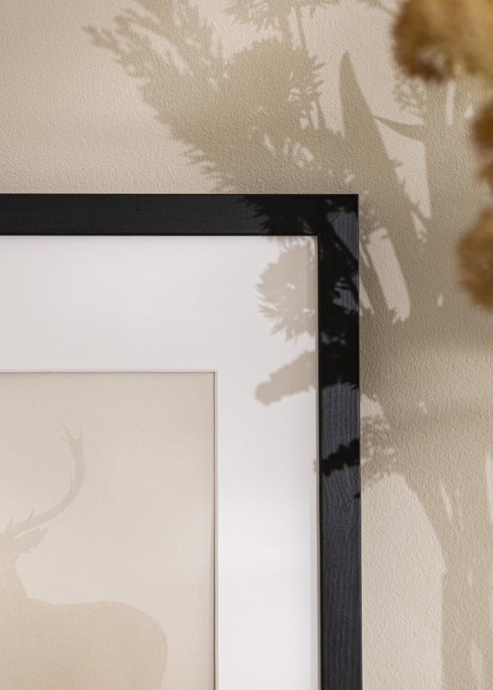 Ramme Stilren Sort 60x70 cm - Passepartout Hvid 50x56 cm