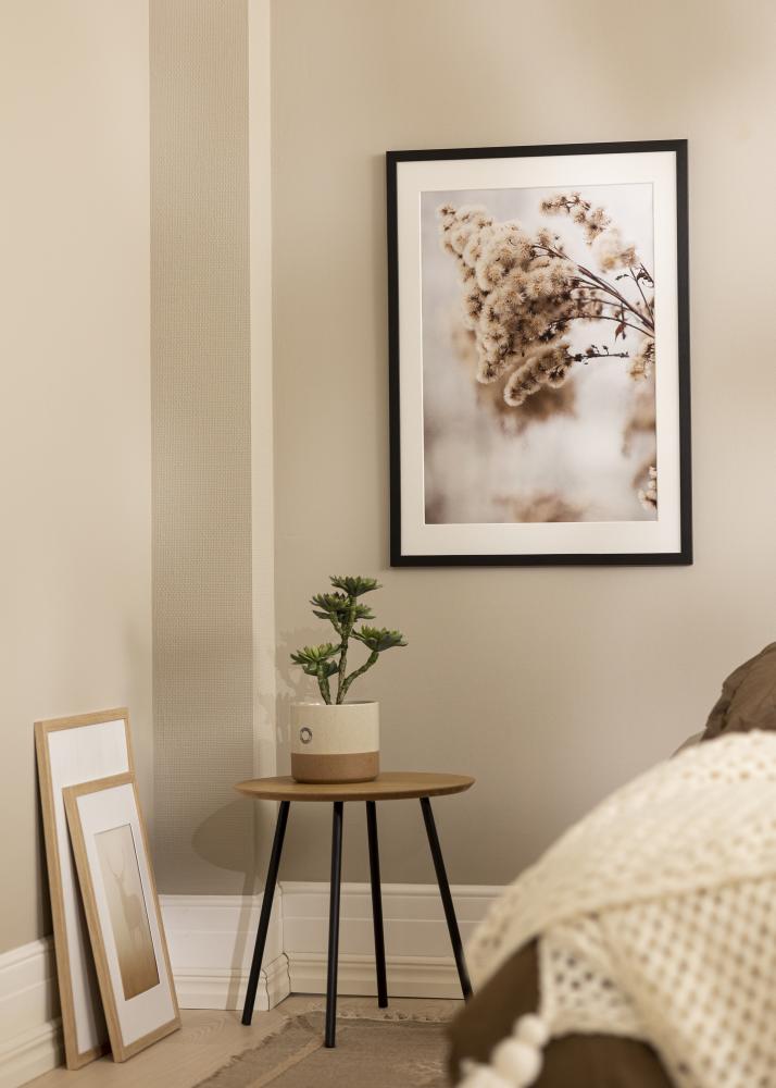 Ramme Stilren Sort 60x70 cm - Passepartout Hvid 50x56 cm