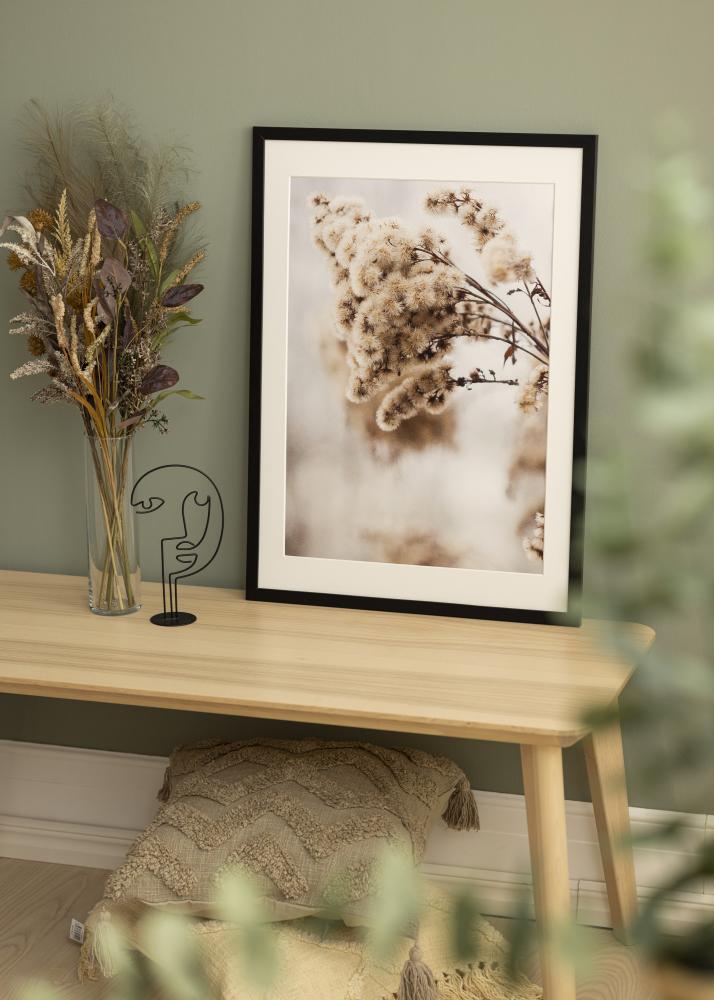 Ramme Stilren Sort 60x70 cm - Passepartout Hvid 50x56 cm