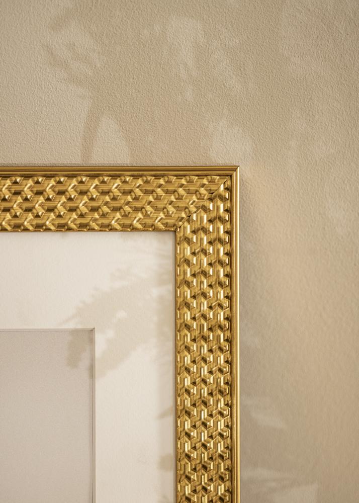 Ramme Grace Guld 70x100 cm - Passepartout Hvid 61x92 cm