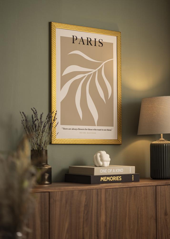 Ramme Grace Guld 70x100 cm - Passepartout Hvid 61x92 cm
