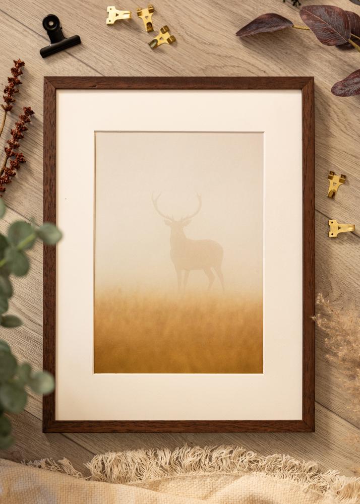 Ramme Ares Teak 30x30 cm - Passepartout Hvid 20x20 cm