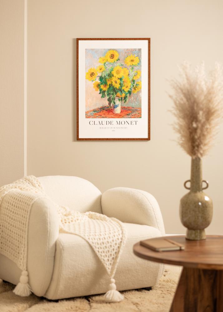 Ramme Ares valnød 50x70 cm - Passepartout Hvid 42x59,4 cm