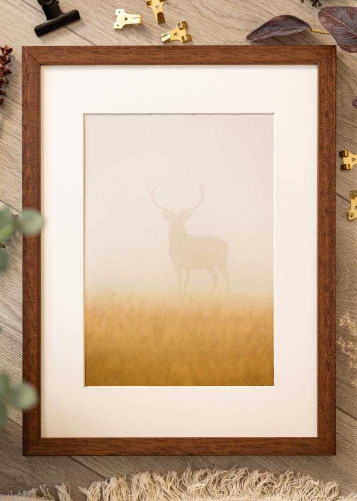 Ramme Hermes Teak 24x30 cm - Passepartout Hvid 7x9 inches