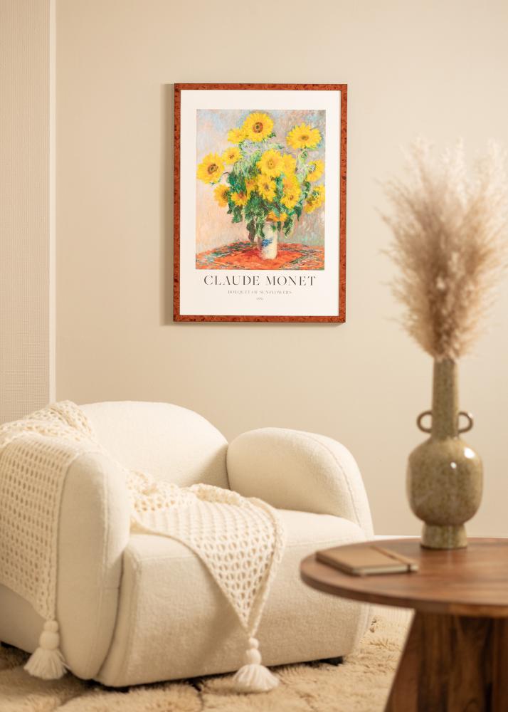 Ramme Hermes valnød 30x45 cm - Passepartout Hvid 20x35 cm