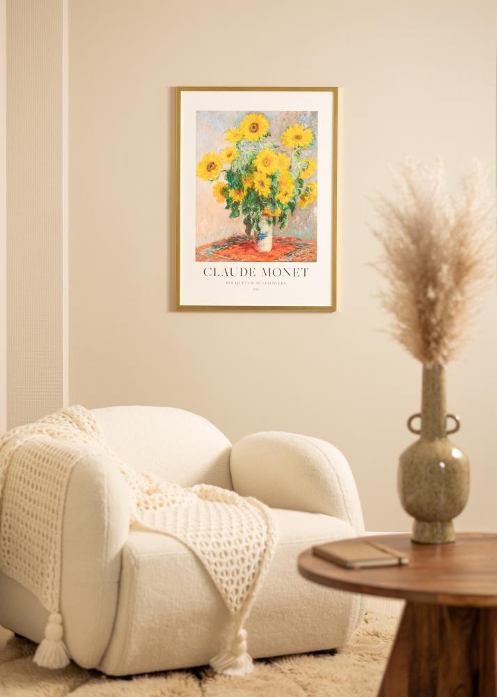 Ramme Minerva Guld 50x60 cm - Passepartout Hvid 40x50 cm