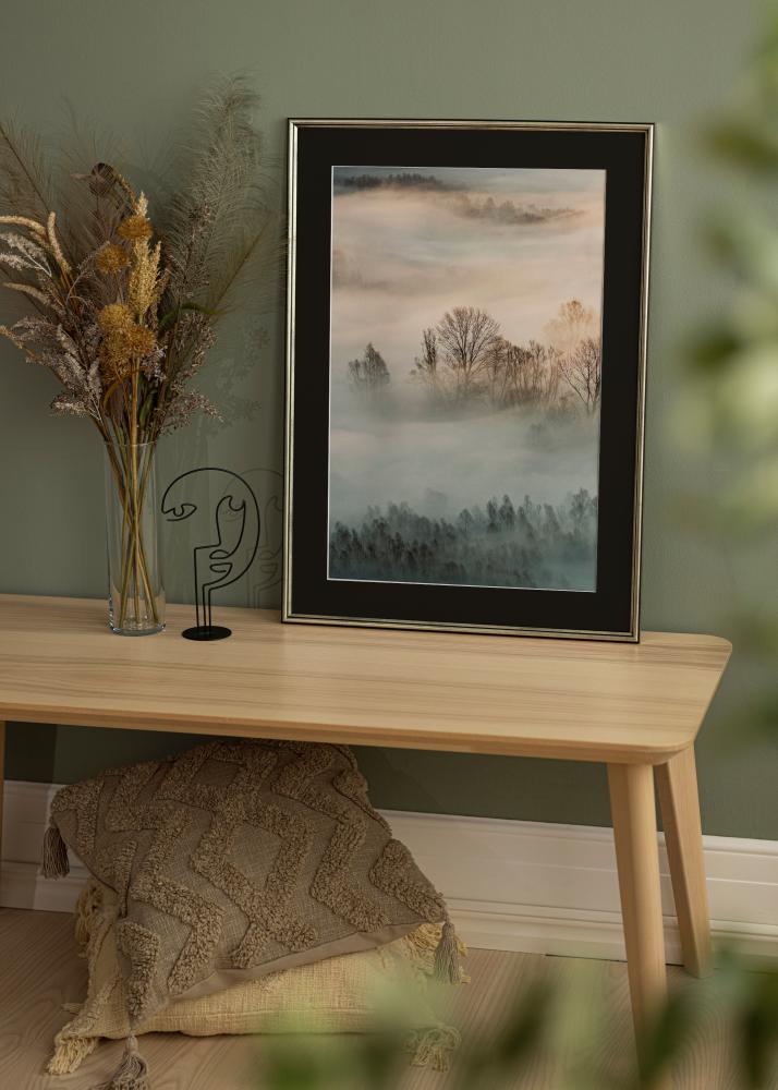 Ramme Horndal Sølv 60x60 cm - Passepartout Sort 50x50 cm