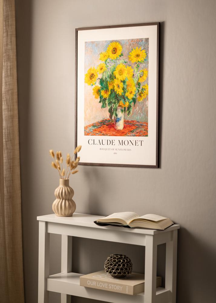 Ramme Edsbyn Valnød 45x70 cm - Passepartout Hvid 35x60 cm