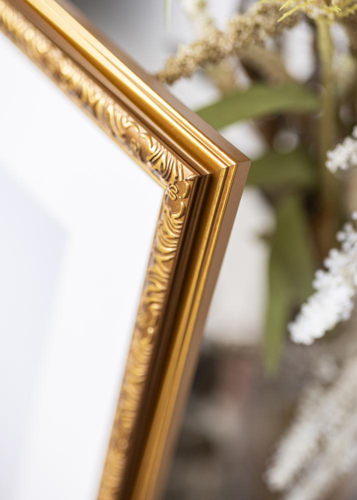 Ramme Swirl Guld 60x80 cm - Passepartout Hvid 50x70 cm