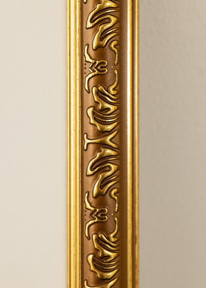 Ramme Swirl Guld 60x80 cm - Passepartout Hvid 50x70 cm