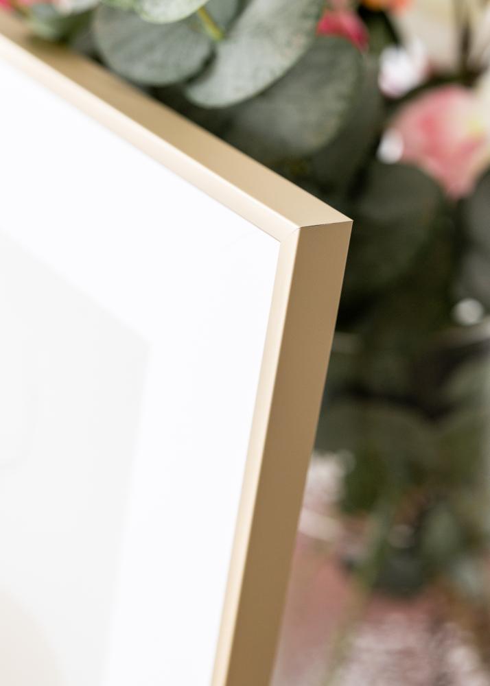 Aluminiumsramme Messing 70x100 cm - Passepartout Hvid 61x92 cm