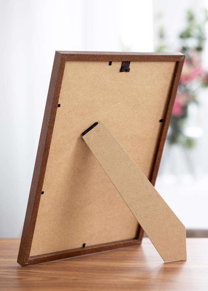 Ramme Modern varmt Brun 20x30 cm - Passepartout Hvid 10x20 cm