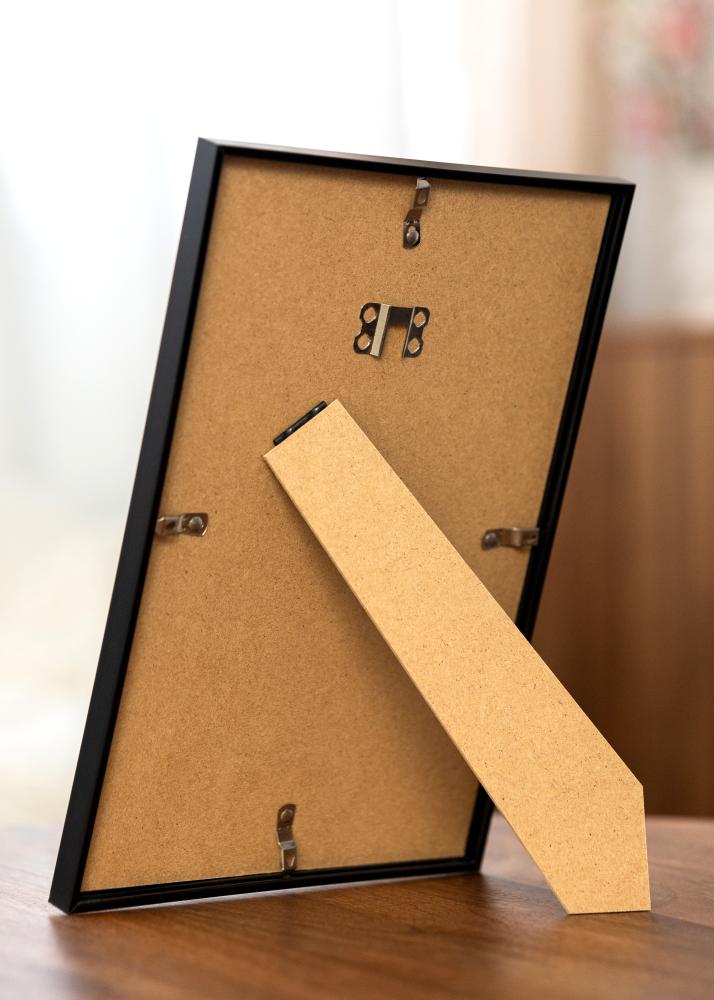 Ramme Scandi Matt Sort 20x25 cm - Passepartout Hvid 15x20 cm