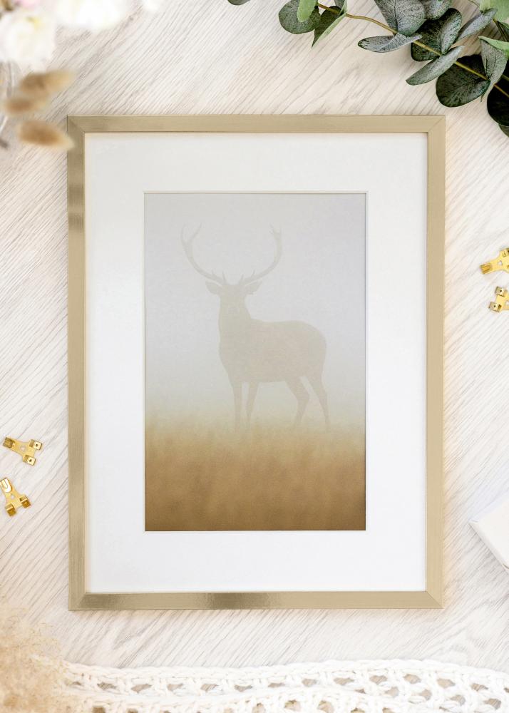 Ramme Trendy Guld 40x40 cm - Passepartout Hvid 30x30 cm