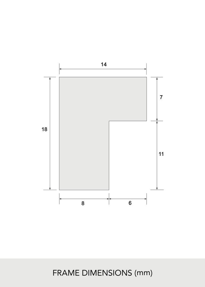 Ramme Massiv eg 60x80 cm - Passepartout Hvid 52x72 cm