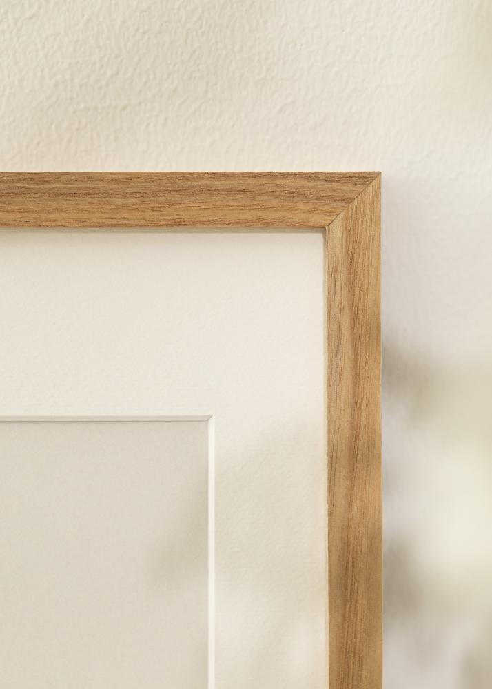 Ramme Massiv eg 60x80 cm - Passepartout Hvid 52x72 cm