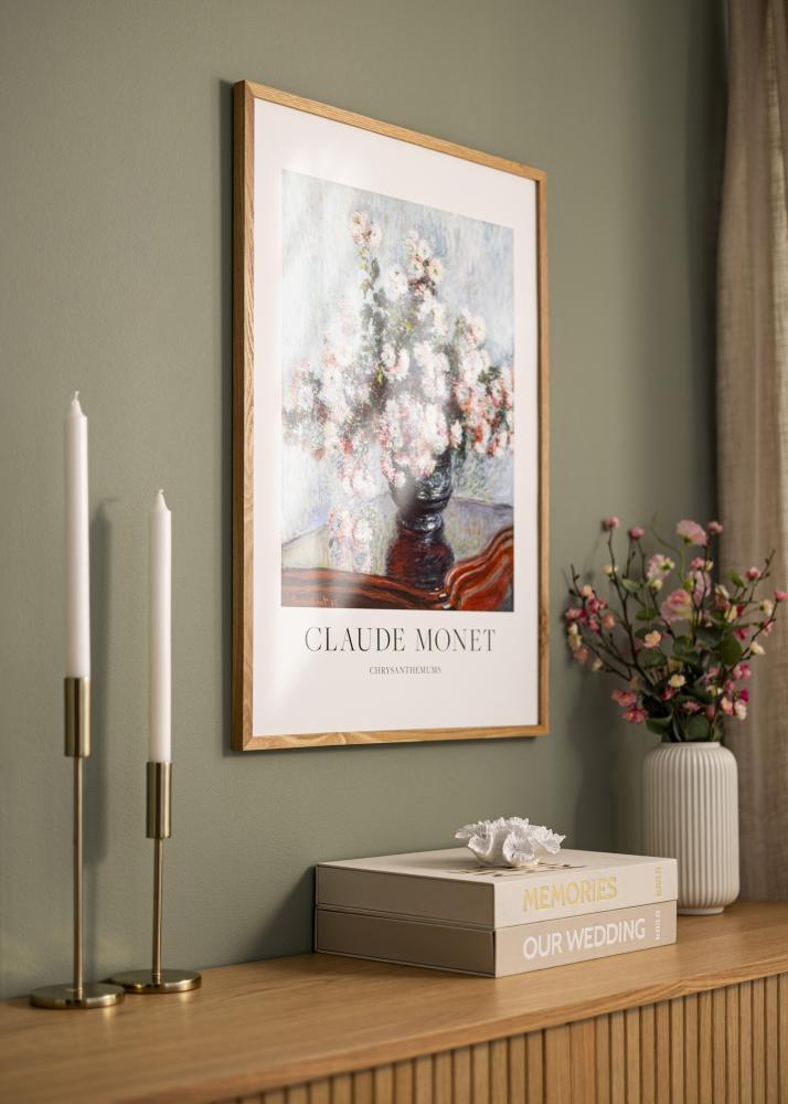 Ramme Massiv eg 60x80 cm - Passepartout Hvid 52x72 cm