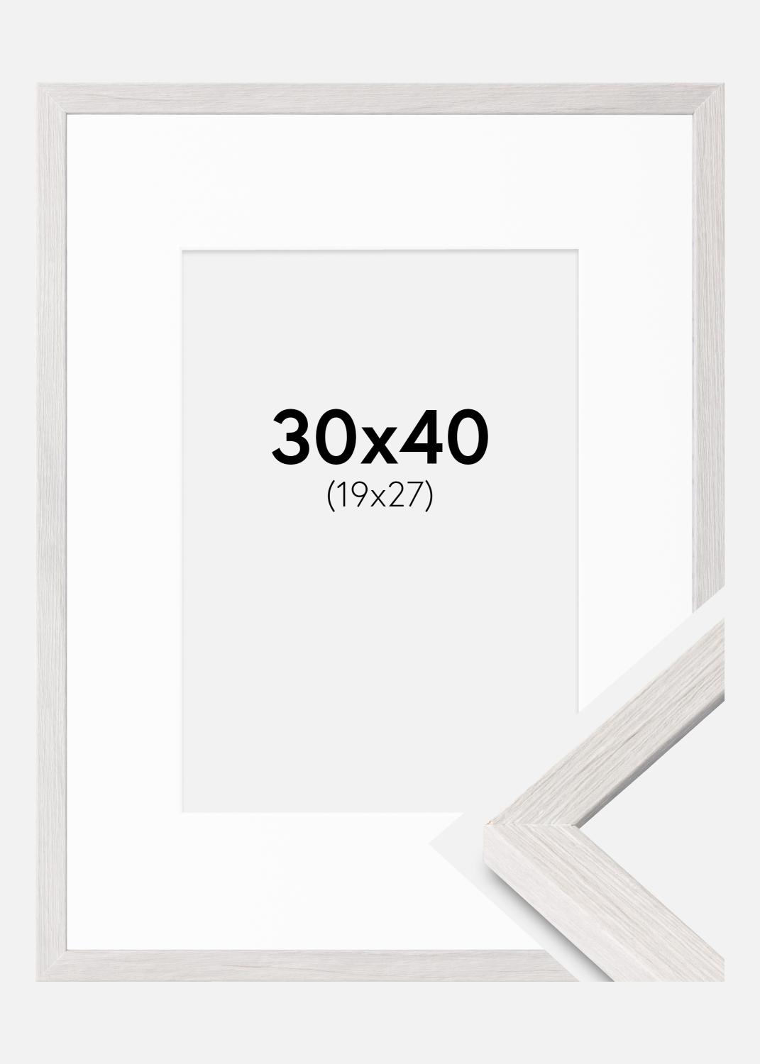 Product Image for Ramme Ares Hvid Eg 30x40 cm - Passepartout Hvid 20x28 cm