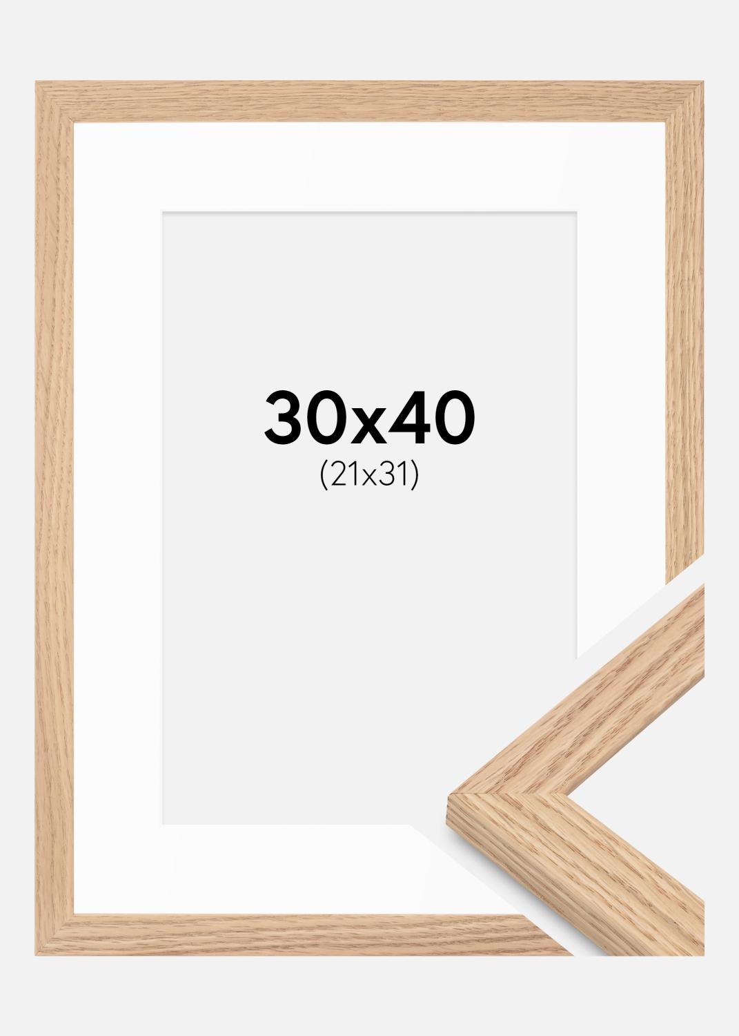 Product Image for Ramme Tidlös Massiv Eg 30x40 cm - Passepartout Hvid 22x32 cm