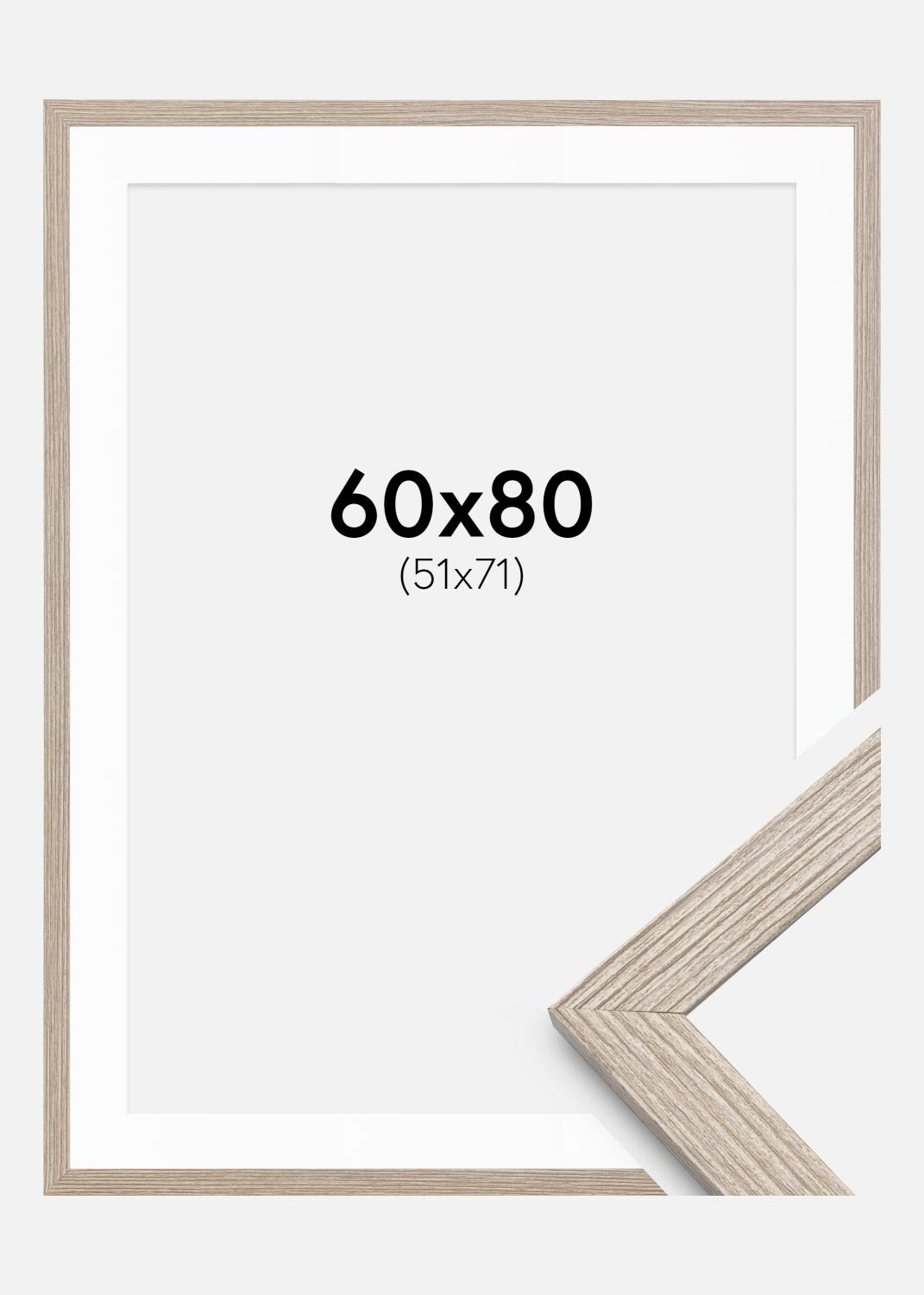 Product Image for Ramme Stilren Greige Eg 60x80 cm - Passepartout Hvid 52x72 cm