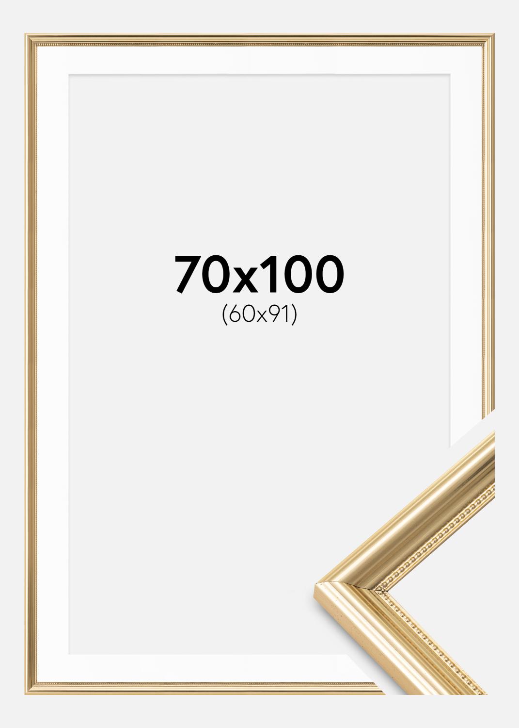 Product Image for Ramme Gala Guld 70x100 cm - Passepartout Hvid 61x92 cm