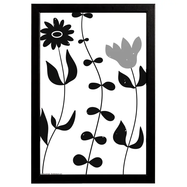 Ramme Liv Sort 20x30 cm - Passepartout Hvid 10x20 cm