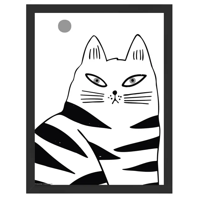 Ramme Liv Sort 30x40 cm - Passepartout Hvid 8x12 inches