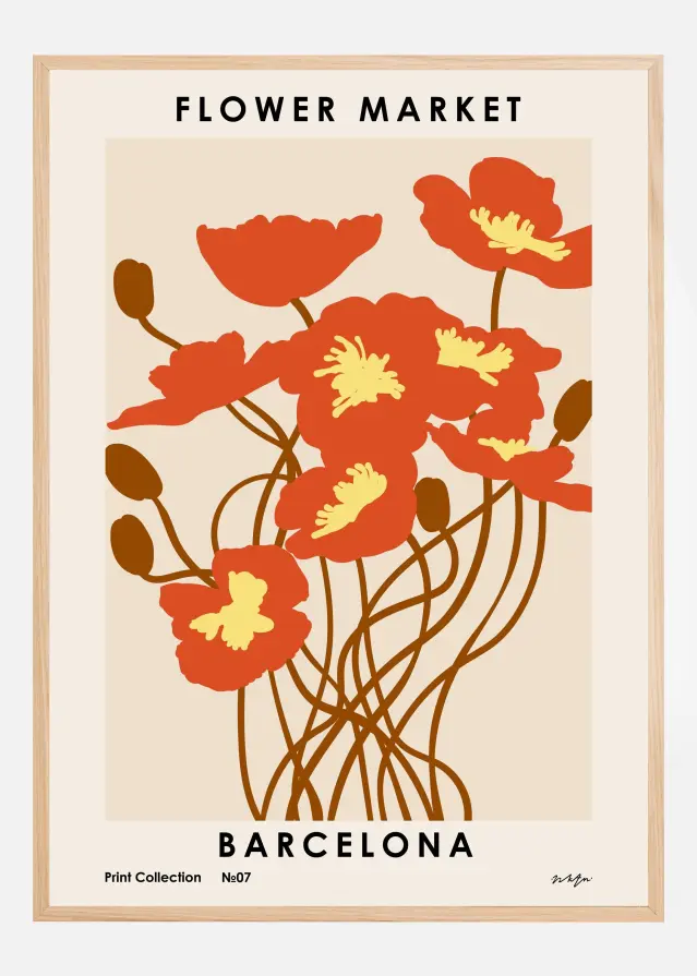 Flower Market. Barcelona Plakat