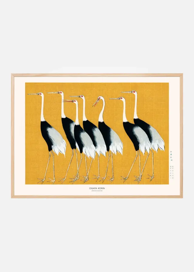 Japanese Red Crown Crane Plakat