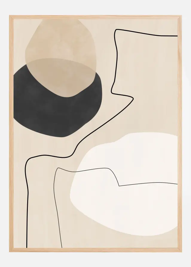 Organic Shapes a Lines Painting Plakat