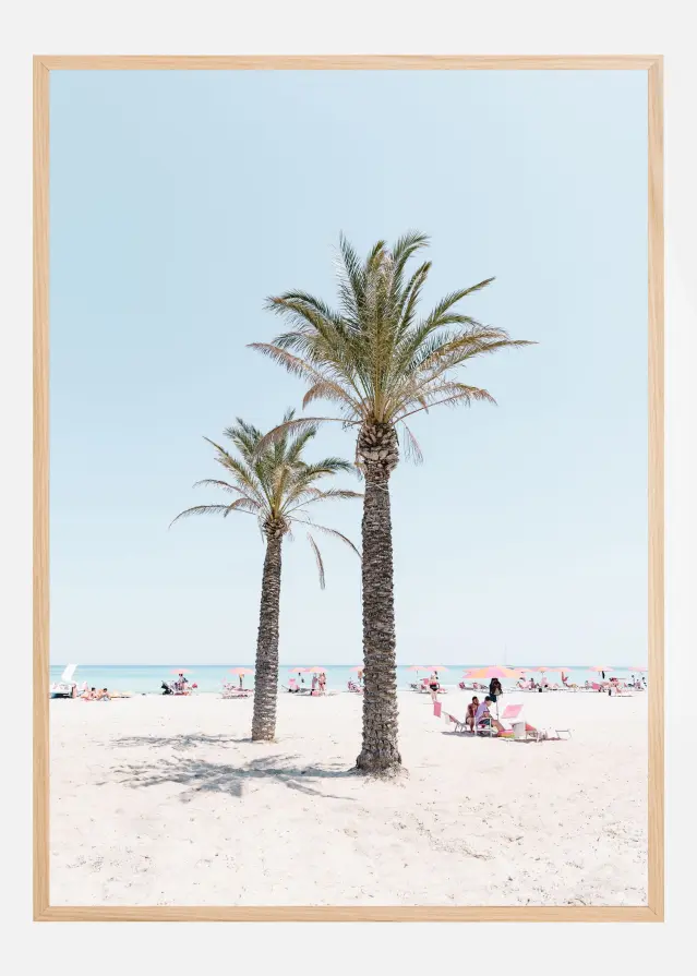 Palm tree at the beach Plakat