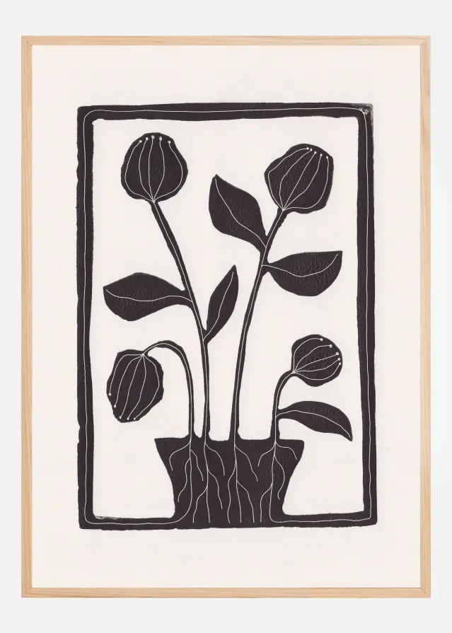 Floral Serenity / Lino Print Plakat