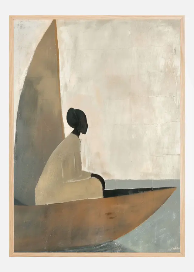 Woman On Boat Plakat