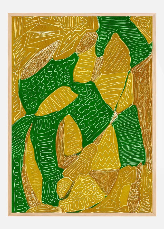 Gold and green abstract Plakat
