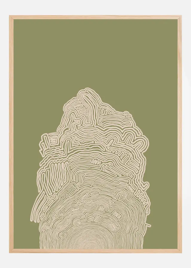 Line Drawing Green Abstract Plakat