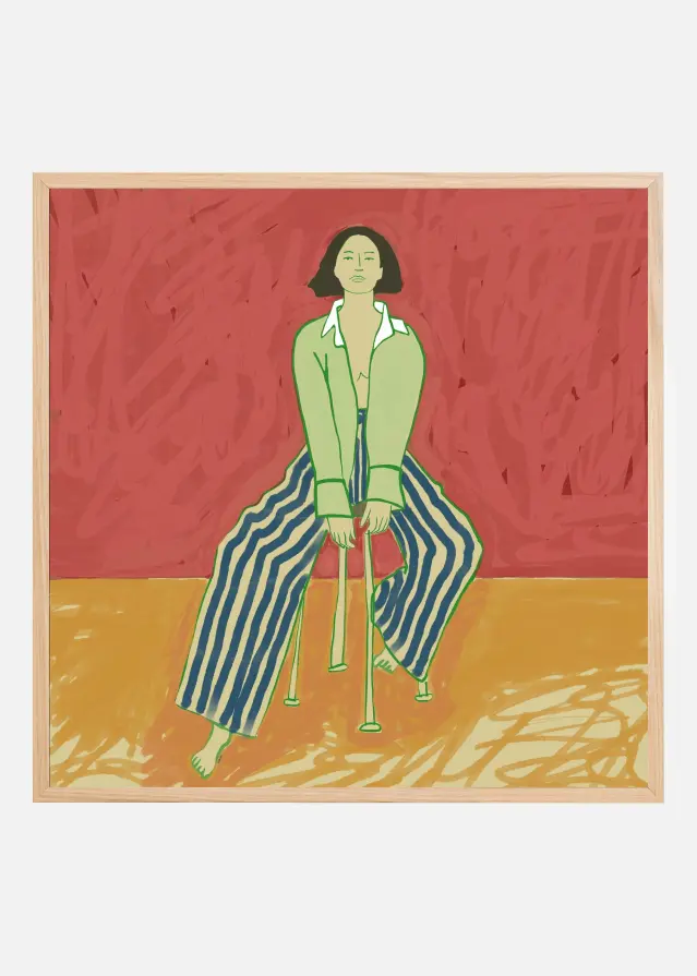 Woman on stool Plakat