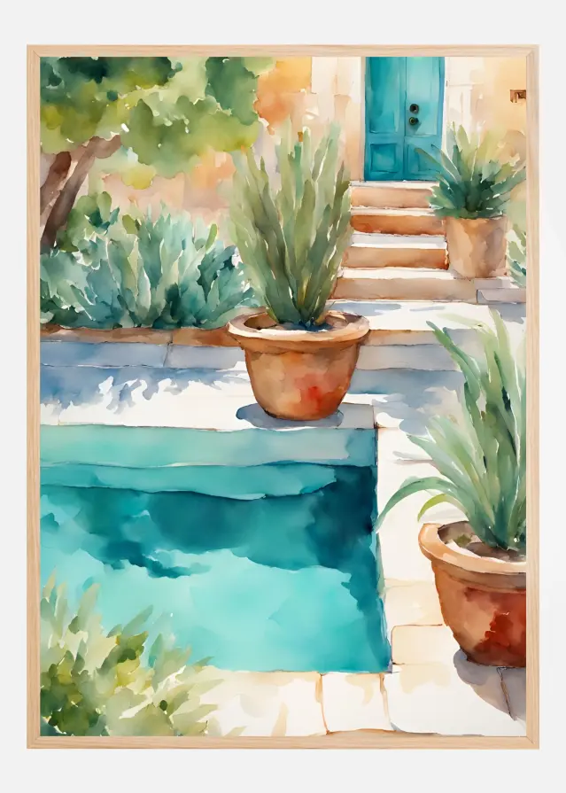 Pool with plants Plakat