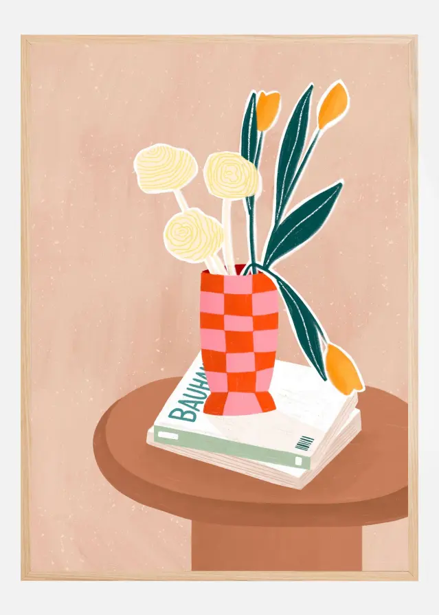 Checkered Vase Plakat