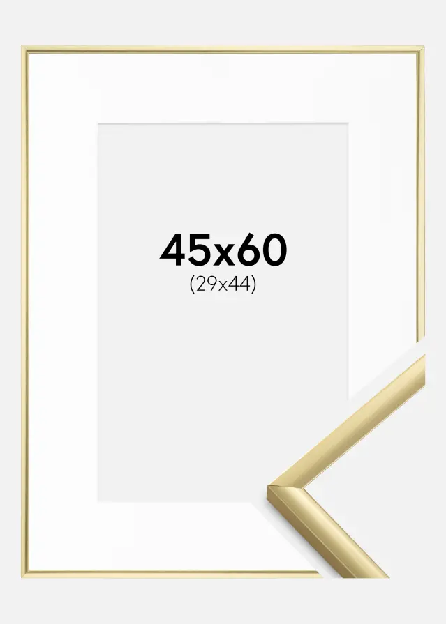 Ramme New Lifestyle Guld 45x60 cm - Passepartout Hvid 30x45 cm