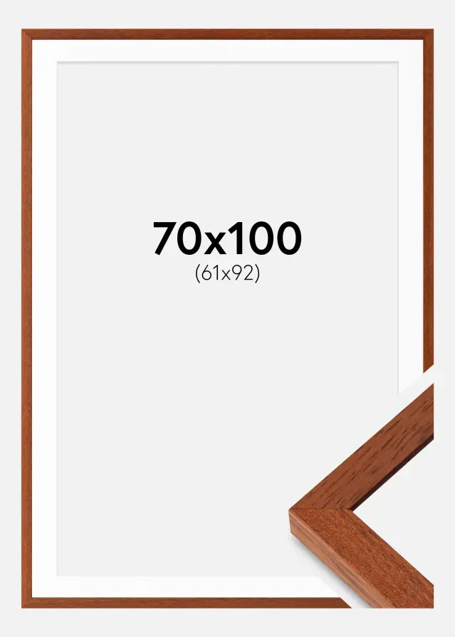 Ramme Hermes Kirsebær 70x100 cm - Passepartout Hvid 62x93 cm