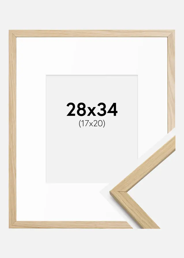 Ramme Edsbyn Eg 28x34 cm - Passepartout Hvid 18x21 cm