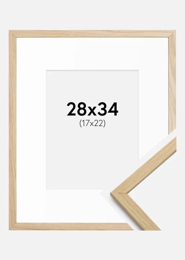 Ramme Edsbyn Eg 28x34 cm - Passepartout Hvid 18x23 cm
