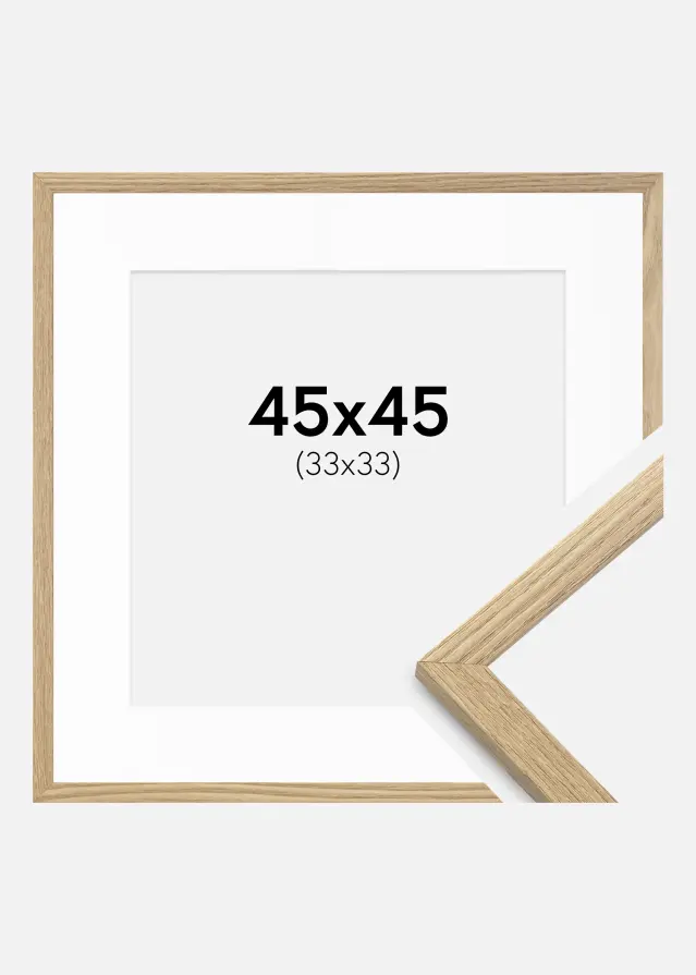 Ramme Trendy Eg 45x45 cm - Passepartout Hvid 34x34 cm