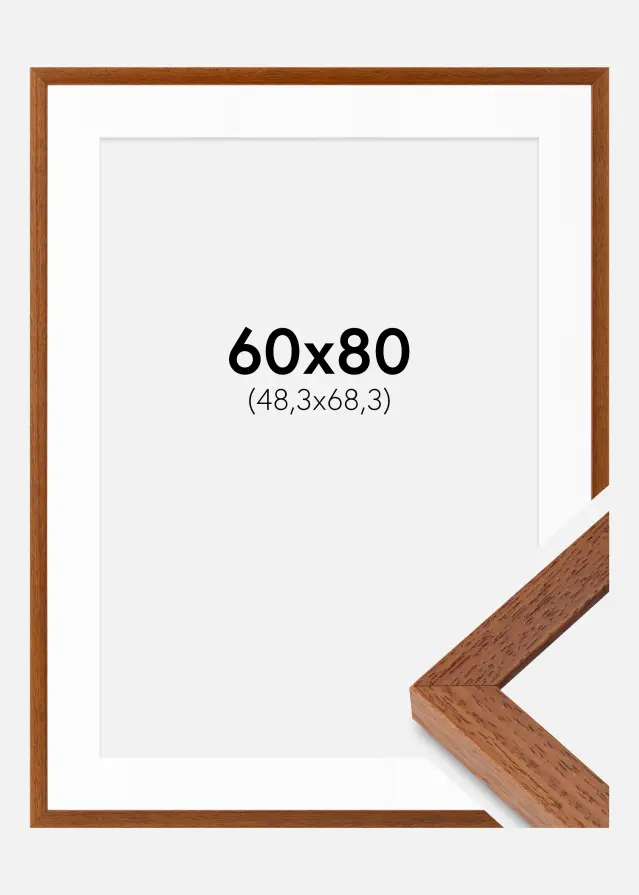 Ramme Hermes Bog 60x80 cm - Passepartout Hvid 49,3x69,3 cm