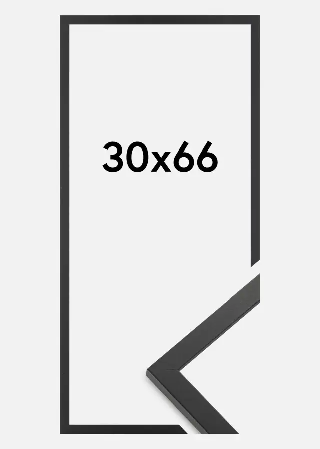 Ramme Trendy Akrylglas Sort 30x66 cm