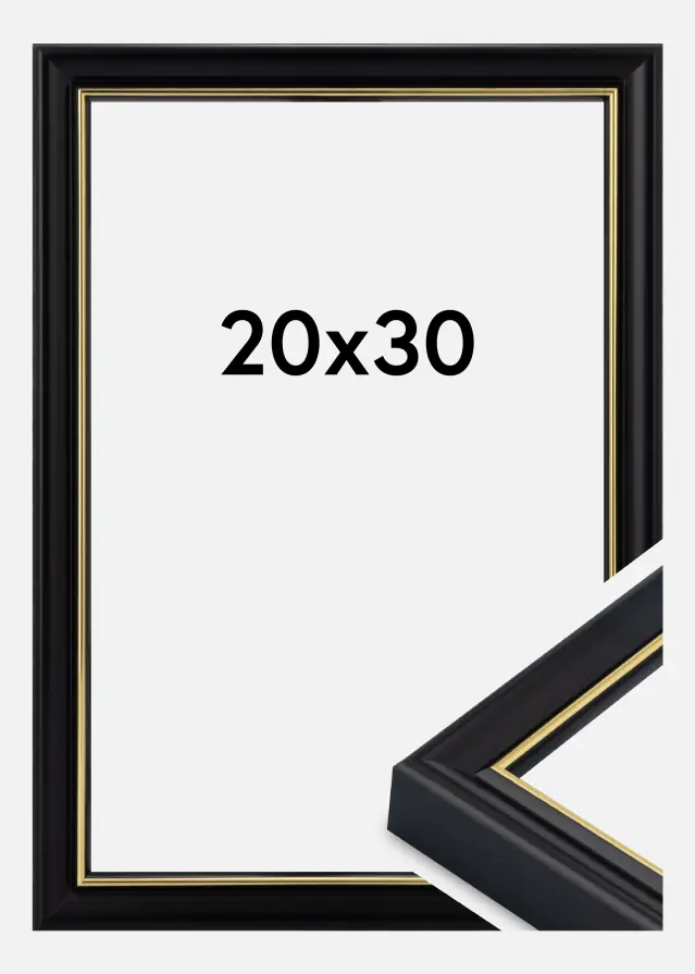 Ramme Canterbury Akrylglas Sort 20x30 cm