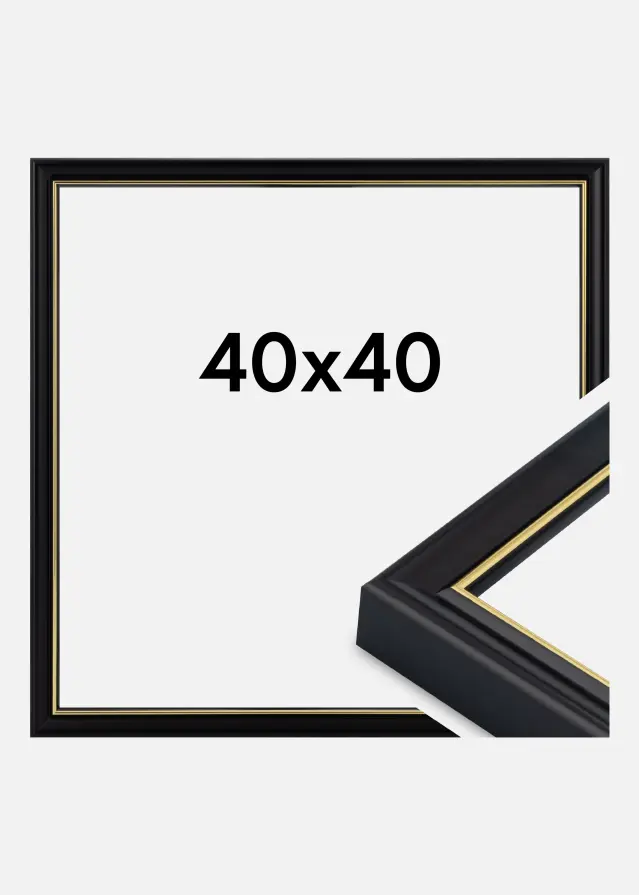 Ramme Canterbury Akrylglas Sort 40x40 cm