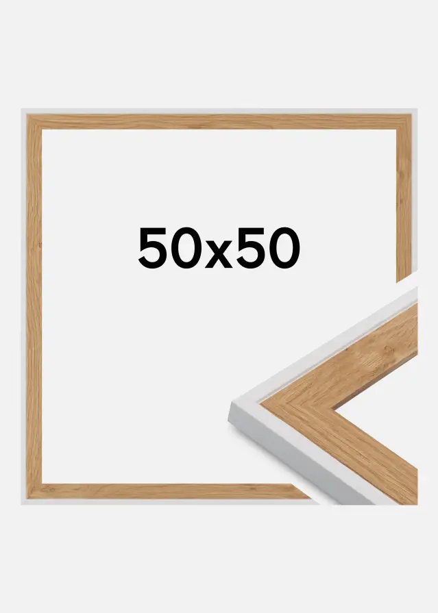 Ramme Linea Akrylglas Beech / White 50x50 cm