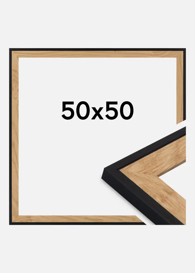 Ramme Linea Akrylglas Oak / Black 50x50 cm
