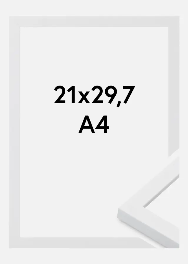 Ramme Oban Akrylglas Hvid 21x29.7 cm (A4)